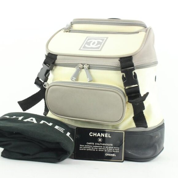 Chanel Grey Black CC Logo Sports Backpack 322cas51 main image 6